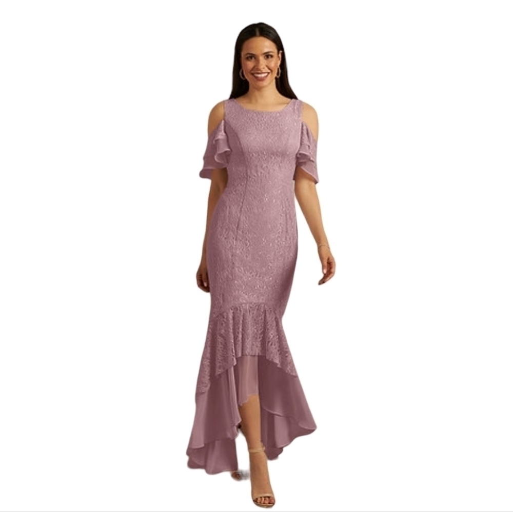 NWT Azazie Malibu Lace Long Gown Dress‎ Size 10
